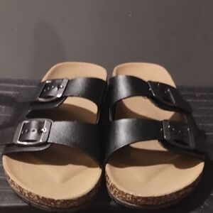 Black Double Strap Sandals
